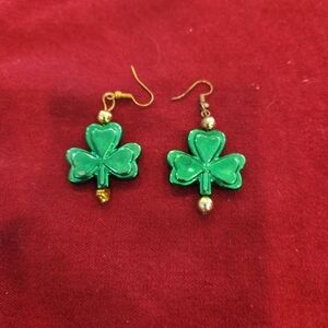 Emerald Clover Drop Earrings